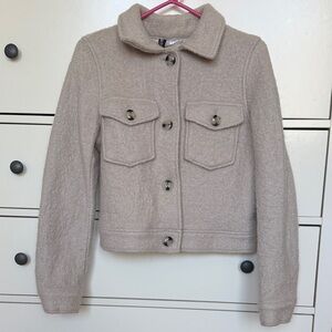 H&M Women's Beige Teddy Jacket